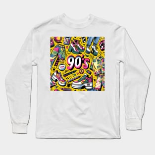 Retro 90s Vibe - Vintage Style Fashion Tee Long Sleeve T-Shirt